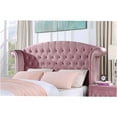 thumbnail image 3 of JERFIT Twin Size Pink Upholstered Bed with Wingback Headboard, Tufted Design and Cabriole Legs for Glam Modern Bedroom, 3 of 6