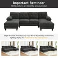 thumbnail image 6 of U-shaped Sectional Sofa 103.5" Chenille Fabric Couch with Dual Chaise Lounges, Storage Pockets and Armrest Pillows for Living Room, Black, 6 of 11