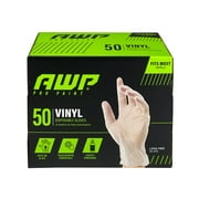 AWP Pro Paint Disposable Gloves, Vinyl Gloves, One Size, Clear, 50 Count