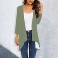 thumbnail image 2 of Jxximdong Cardigans for Women, Solid Color Fashion Casual 3/4 Sleeves Cardigans, Women's Bolero Shrugs Green, 2 of 6