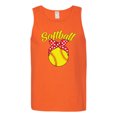 thumbnail image 2 of Wild Bobby, Cute Ribbon Bow Softball Mom Gift, Mother's Day, Men Graphic Tank Top, Orange, X-Large, 2 of 3