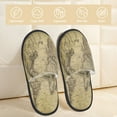 thumbnail image 2 of Fotbe Vintage World Map Pantuflas Peludas para Mujer con Estampado, Zapatillas de Peluche, Zapatos de Invierno para Casa, Uso Interior y Exterior-Large, 2 of 8