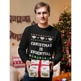 thumbnail image 2 of Tstars Mens Christmas Is Essential Funny Humor Quarantine 2020 Ugly Christmas Long Sleeve T Shirt, 2 of 5