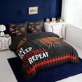 thumbnail image 2 of Erosebridal American Rugby Helmet Kids 7 Pieces Bedding Comforter Set,Football Ball Games Full Bedding Set For Sport Gamer Lover,Reversible black, 2 of 7