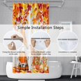 thumbnail image 6 of Fall Pumpkin Shower Curtain Autumn Yellow Maple Leaves Rustic Sunflowers Shower Curtains for Thanksgiving Bathroom Set Holiday Bath Bathtub Decorations Fabric with Hooks, 72x72 Inch, 6 of 6