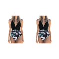 thumbnail image 2 of Yuarrent Traje de baño sin mangas para mujer, traje de baño con relleno, traje de baño a la moda, ropa de playa, verde + flor blanca M Type9 NO9 Yuarrent CBP218400, 2 of 5
