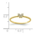 thumbnail image 4 of Solid 10k Yellow Gold Butterfly CZ Cubic Zirconia Ring Band Size 9, 4 of 6
