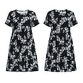 thumbnail image 3 of Bixox Robe d'Été à Manches Courtes pour Femmes Robe Ample Longueur Genou avec Poches-Fleur, 3 of 7