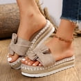 thumbnail image 2 of Mostsola Platform Sandals for Women 2025 Summer Espadrilles Open Toe Bow Slides Beach Shoes, 2 of 9