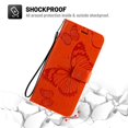 thumbnail image 5 of Dteck Galaxy S20 FE (Fan Edition) 5G Case, Embossed Butterfly PU Leather Magnetic Folio Flip Wallet Case Built-in Card Holder with Wrist Strap Stand Cover For Samsung Galaxy S20 FE 6.5 inch, Orange, 5 of 5