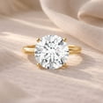 thumbnail image 3 of Rosec Jewels Lab Grown Diamond Solitaire Engagement Ring 4 Carat - IGI Certified - E-VS1 Quality - with Jewelry Box, 10K Yellow Gold, US 8.50, 3 of 7