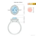 thumbnail image 3 of ANGARA Natural Oval 2.2 ct Aquamarine Ring with Floral Diamond Halo in 14K White Gold for Women (Size-10x8mm) | March Birthstone, Anniversary, Jewelry Gift for Women | Natural Aquamarine Ring, 3 of 7