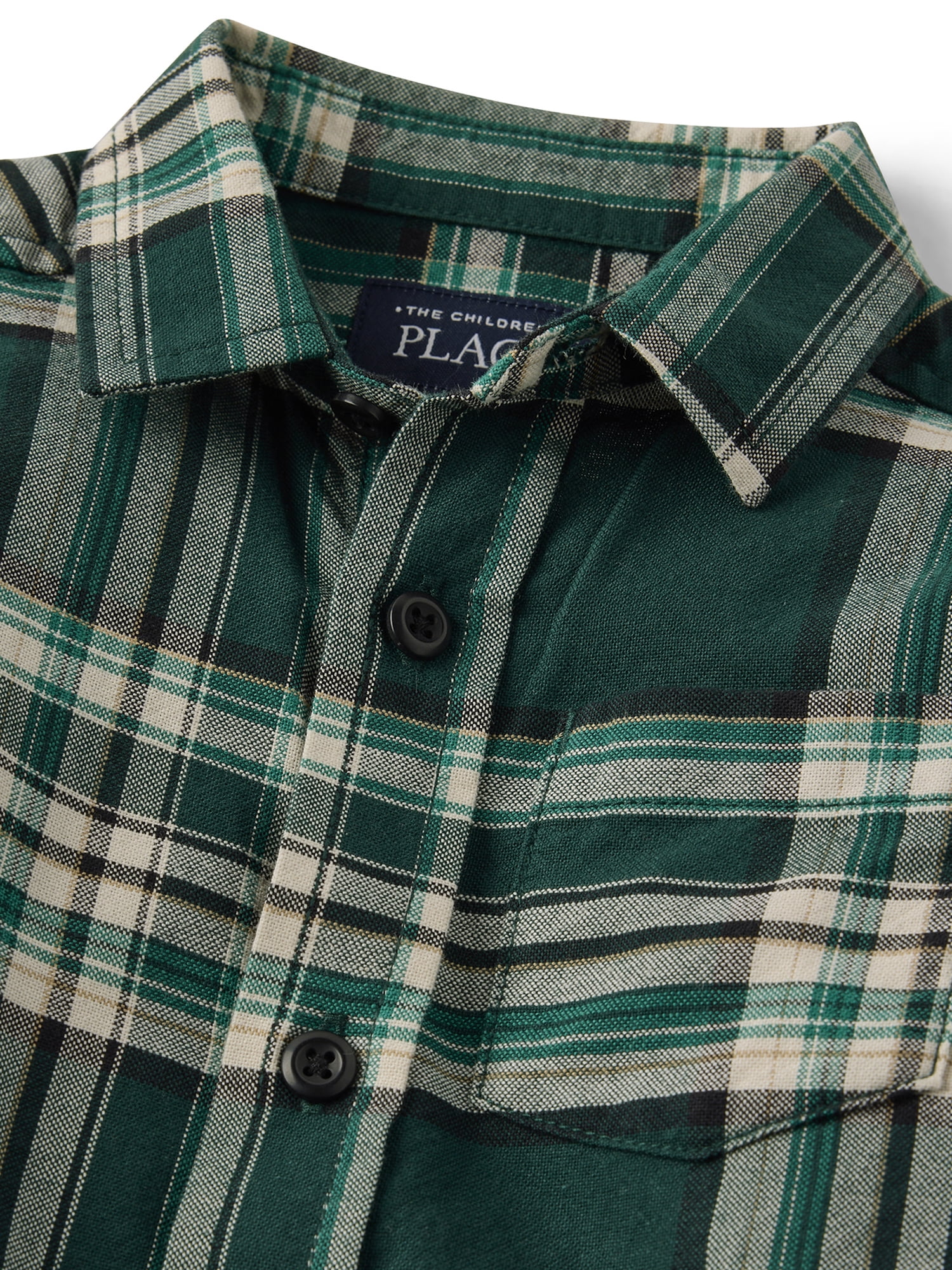 The Children's Place Baby & Toddler Boys Long Sleeve Plaid Oxford Button Up, Sizes 6M-5T