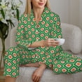 thumbnail image 4 of Goofa 60s and 70s Style Printed Women’s 2 Piece Pajama Set Super,Pajamas Women's Long Sleeve Sleepwear Soft Button Down Loungewear Pjs Lounge Set Nightwear-X-Large, 4 of 9
