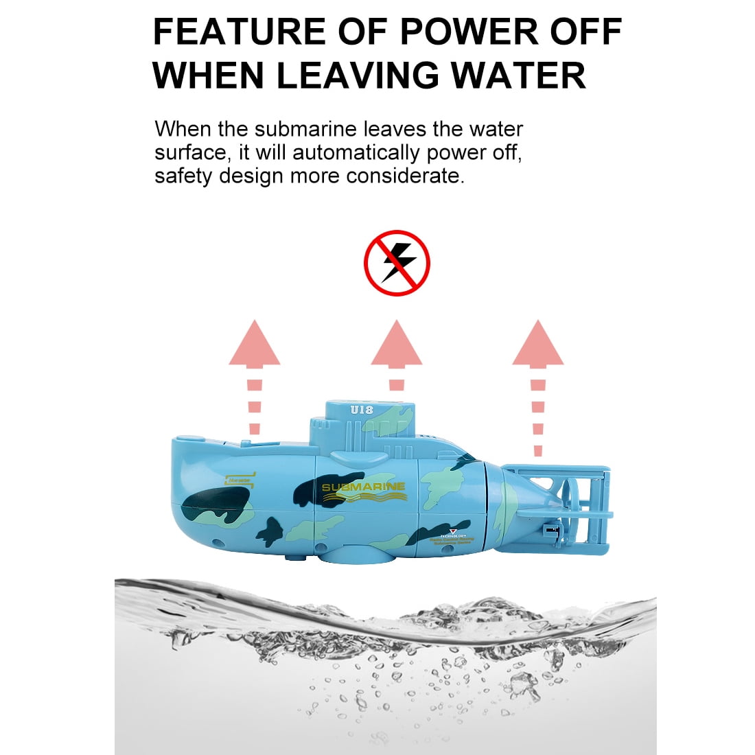 Mini RC Submarine Remote Control Boat 6 Channel Electric Underwater Watercraft Hobby Boat With USB Charging Waterproof Design For Pool Pond for Adults Enthusiasts- Blue