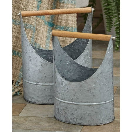 galvanized storage metal buckets handles decorative kitchen manufacturer