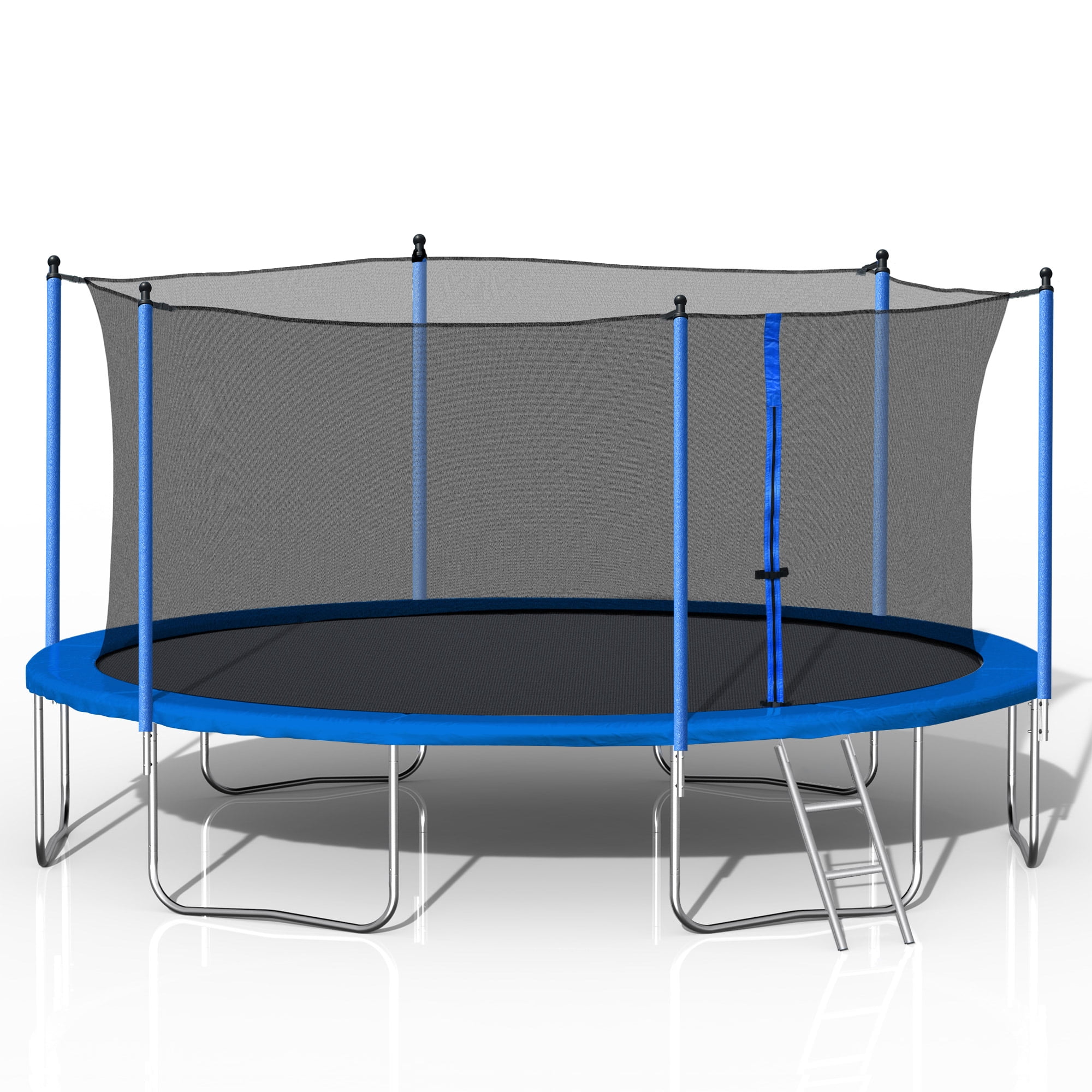 SOGES Adults and Kids Heavy Duty Trampoline with Safety Enclosure Net, Blue, 106.16 lbs
