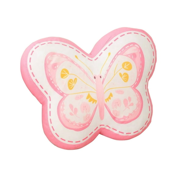 SLYNSHome Butterflies Shaped Throw Pillow Pink Butterfly Throw Cushion for Couch Soft Plush Pillows for Spring Home Farmhouse Bedroom Living Room Decor