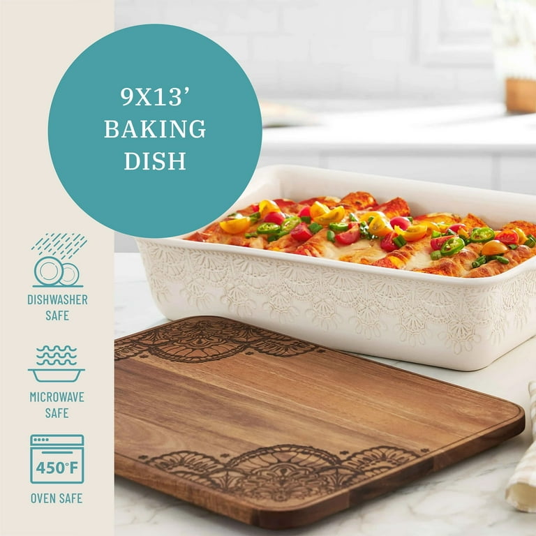 The Pioneer Woman Vintage Lace 10-Piece Ceramic Bakeware and