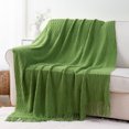 thumbnail image 3 of Green Throw Blanket for Living Room,Textured Green Blanket for Sofa,Spring Blanket,50"x60", 3 of 9
