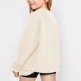 thumbnail image 5 of GiLiling Girls Preppy Heart Sweatshirt, Cute Oversized Pullover, Kids Valentine's Day Graphic Crewneck Athletic Sweater with Pocket (Beige, 13-14 Years), 5 of 7