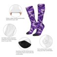 thumbnail image 4 of Women's Knee High Socks Purple Camouflage Thermal Soft Knee Long Socks, 4 of 7