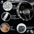 thumbnail image 3 of 27pcs Bling Car Accessories Set For Women, Bling Steering Wheel Covers Universal Fit 15 Inch, Bling License Plate Frame, Phone Holder, Car Coasters, 3 of 4