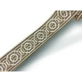 thumbnail image 2 of 2 1/4" (5.5cm) Beautifully Embroidered Woven Tape Trim with unique geometric design | Woven Border (Style# WT0225R1151A), Grey, Cream, Beige Multicolor #T03D (Grey, Cream, Beige) 12 Yard Roll, 2 of 2