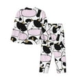 thumbnail image 2 of Kll Cute Animal With Cow Print Women'S Long Sleeve Pajamas With Pants Sleepwear Loungewear 2 Set-Xx-Large, 2 of 9