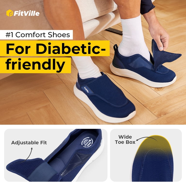 FitVille Diabetic Shoes for Men Extra Wide Walking Shoes for 