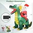 thumbnail image 3 of Gymax 6.7 FT Christmas Inflatable Santa Claus Ride on Dinosaur, 3 of 10