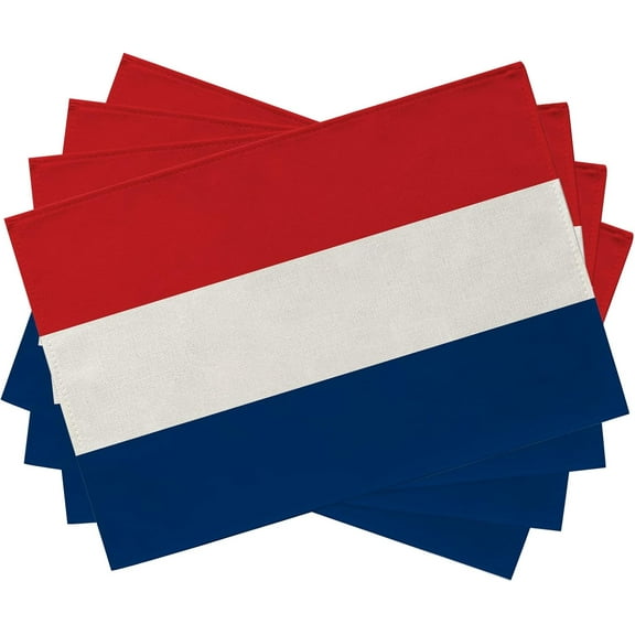 4th of July America Patriotic Red White Blue Stripe Placemats Set of 4, American Independence Memorial Day Dining Table Place Mats, Summer Holiday USA Kitchen Decor Home Decoration 12 x 18 Inch