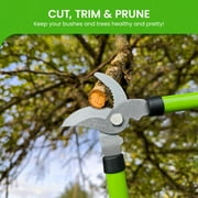 Garden Guru Bypass Loppers Tree Trimmer Clipper w/ Telescopic Handle 15–22 - High Carbon Steel Blade Gardening Loppers Pruning Shear - Comfort Grip Handles (2)