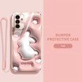 thumbnail image 1 of Funda Linda Samsung Galaxy M54 M14 A54 A24 A14 4G 5G Dibujos Animados Little White Rabbit Con Cuerda De Silicona De Lujo Galvanizada De Alta Calidad Agujero Fino Para Teléfono, 1 of 3