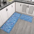 thumbnail image 2 of Blue Paisley Pattern Kitchen Rugs Sets Of 2,Anti Fatigue Kitchen Mat Rugs Non Slip Washable,Decorative Kitchen Floor Mats for Kitchen,Sink,Laundry,17"x30"+17"x47", 2 of 7