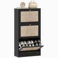 thumbnail image 1 of HOMCOM Armoire de Rangement pour Chaussures en Rotin avec 3 Tiroirs Basculants, 1 of 10