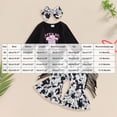 thumbnail image 3 of NOLDARES Baby Girls Clothes Girls 3PCS Fall Winter Outfits Set Letter Print Infant Girls Long Sleeve Top Pants Set with Headband,Black,6-12 M, 3 of 4