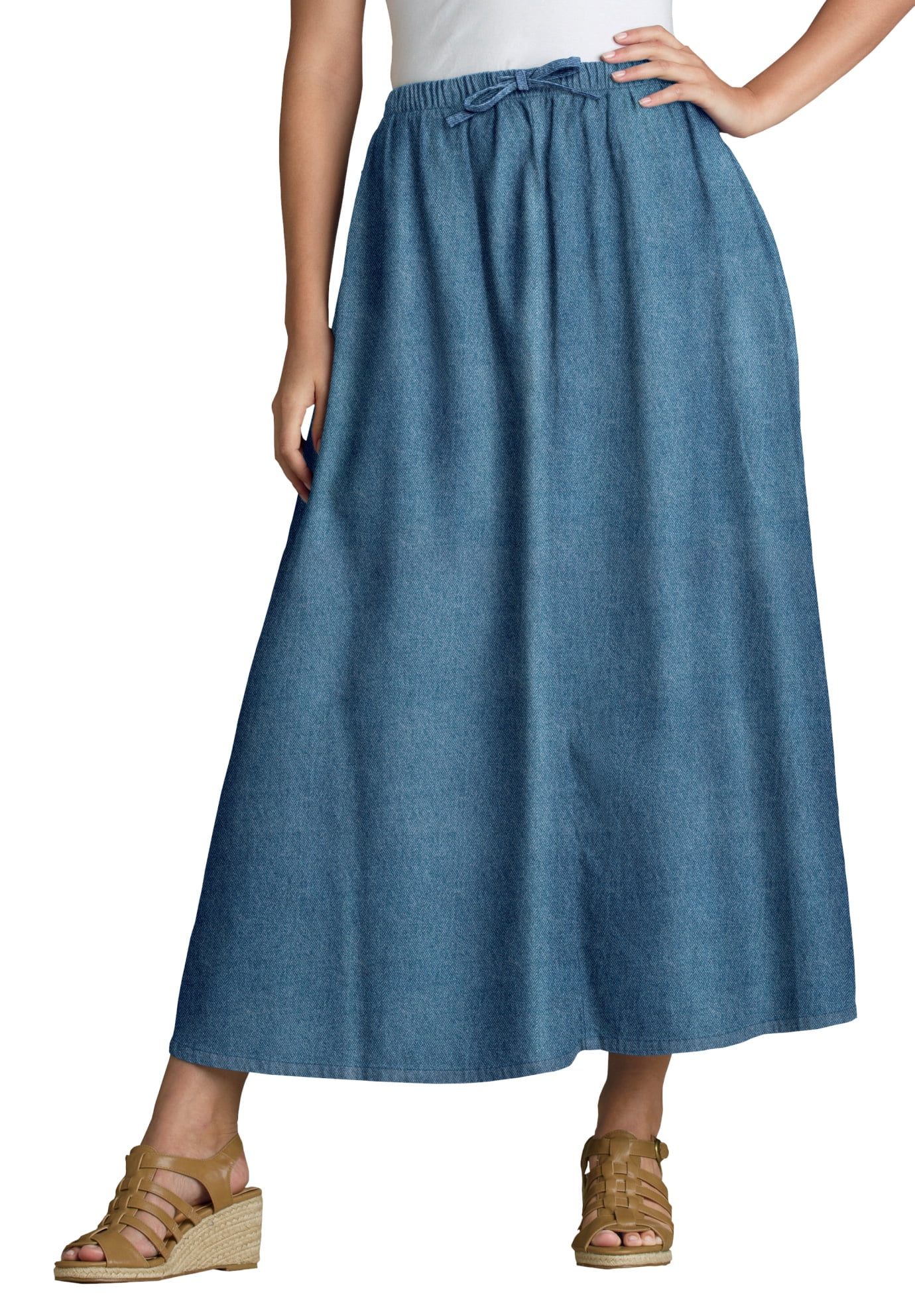 walmart plus size denim skirt