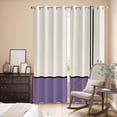 thumbnail image 3 of Farmhouse Purple Kitchen Curtains 84 Inch Length, Modern Abstract Geometric Stripes Art Grommet Top Bedroom Living Room Curtains, Light Filtering Cafe Curtain Drapes 2 Panels Set 84''x84'', 3 of 9
