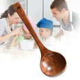 thumbnail image 2 of Farfi Long Handle Wooden Ladle Soup Porridge Spoon Kitchen Cooking Tableware Tool (6x18cm), 2 of 10