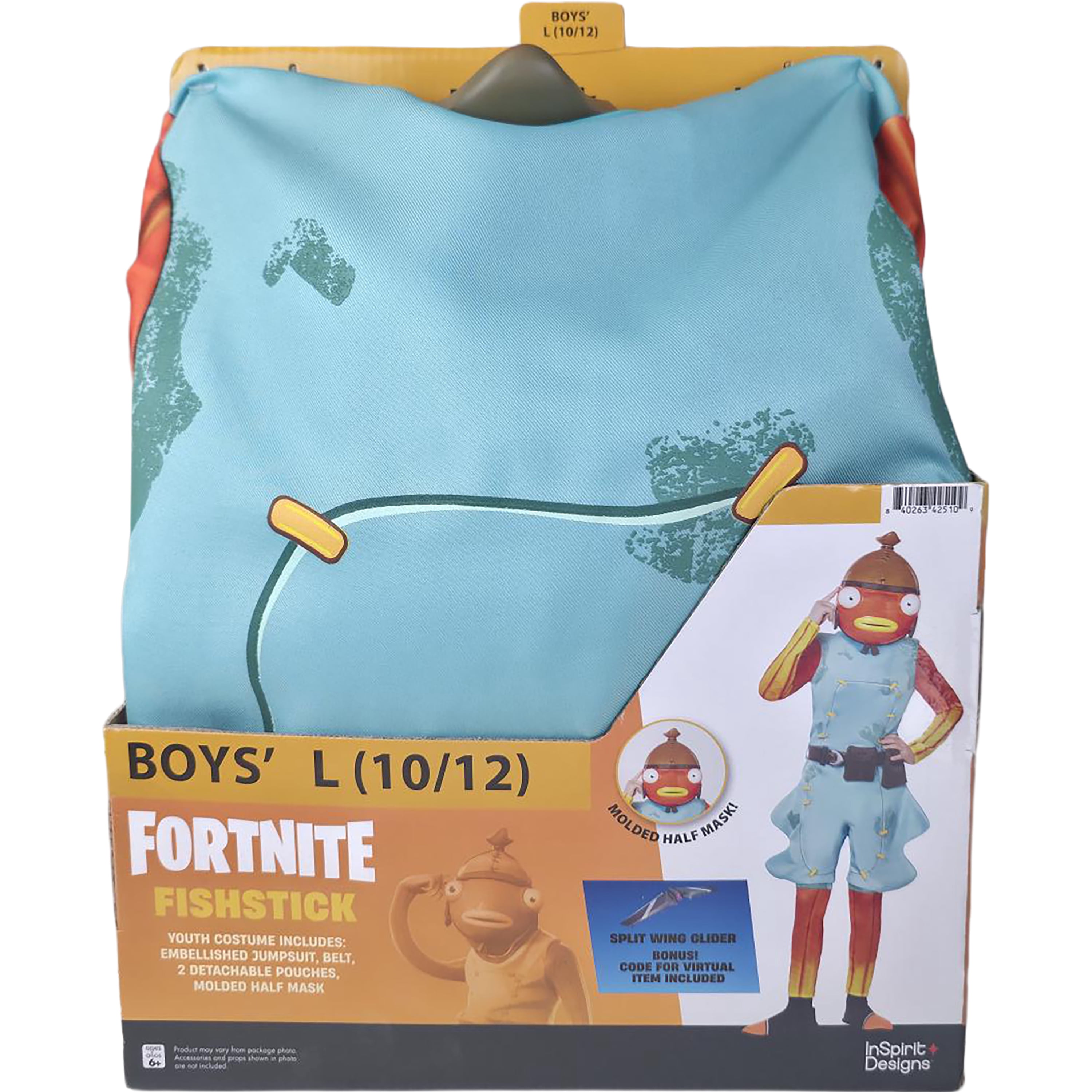Fortnite Fishstick Halloween Costume for Children, 5-Piece, Boys' Size L (10/12), by InSpirit Designs