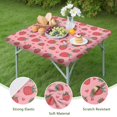 thumbnail image 4 of Red Strawberry Plants Fruit Heart Pink Pattern Square Fitted Tablecloth with Elastic Edge,Square Table Cover,Washable Elastic Table Cover for Home Kitchen Party Decor 34"x34", 4 of 6