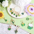 thumbnail image 4 of 1 Box 14Pcs Stitch Marker Cute Crochet Markers Bulk Green Cactus Enamel Charms Small Locking Metal Plant Knit Stitch Markers for Crocheting Knitting Sewing Weaving Quilting Jewelry Making 1box, 4 of 6