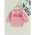 thumbnail image 2 of Bagilaanoe Toddler Baby Girl Knitted Sweater Long Sleeve Letters Pullover 6M 12M 24M 3T 4T 5T 6T Kids Warm Jumpers Tops Fall Loose Knitwear, 2 of 9
