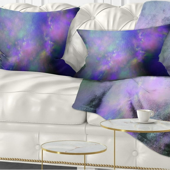 Designart Perfect Purple Starry Sky - Abstract Throw Pillow - 12x20