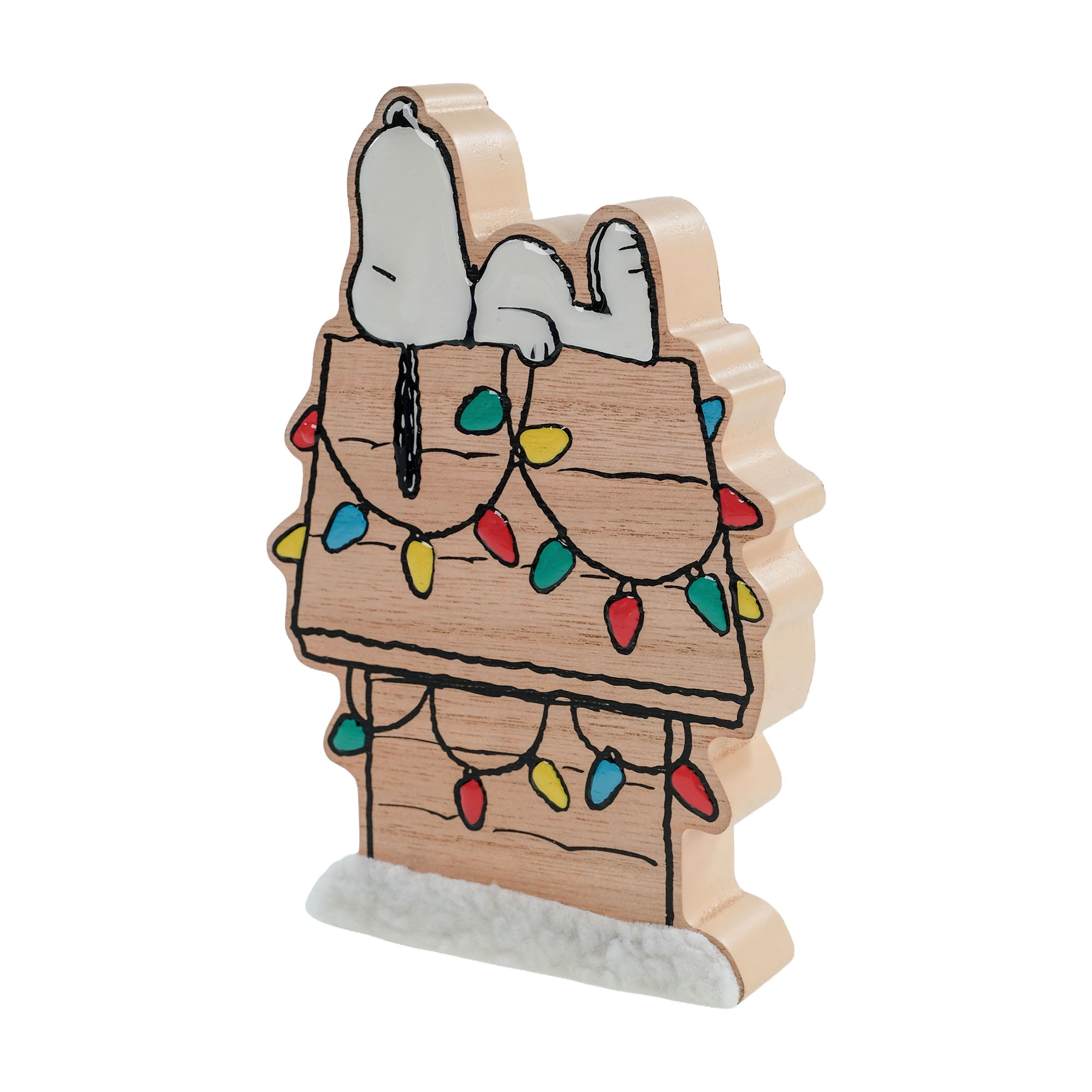 Peanuts Snoopy Christmas Enameled Wood Display Piece– 7 Inch Holiday Tabletop Figure