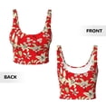 thumbnail image 5 of Haiem Lilies Flowers Pattern Womens Sports Bra - U Neck Padded Low Impact Yoga Bra Workout Crop Top Gym Moisture-Wicking Workout Vest -Small, 5 of 9