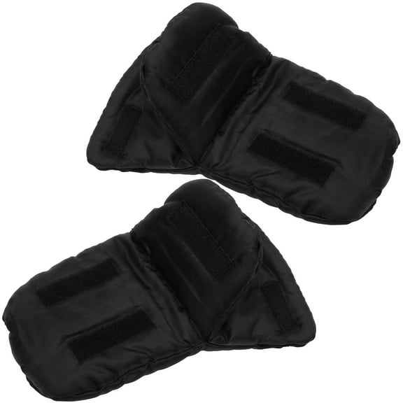 HEANUJJ 1 Pair Winter Warm Stroller Mittens Insulated Black Oxford Cloth for Parents