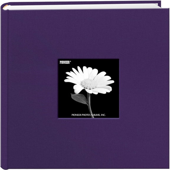 Grape-Purple cloth 2-up frame cover photo album by Pioneer - 4x6