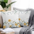 thumbnail image 3 of Outdoor Pillow Cover Yellow Flowers Leaf Set of 2 Waterproof Throw Pillowcases Eucalyptus Leaves Decorative Patio Furniture Pillows for Couch Garden Indoor & Outdoor Use, 3 of 9